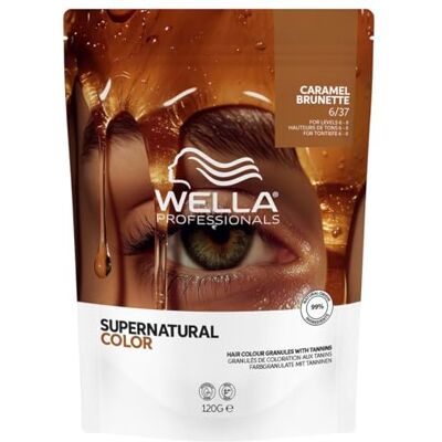 WELLA Supernatural Color 6/37 Caramel Brunette 120 g Professionele kleuring met natuurlijk effect, zachte dekking en lichtreflecties, natuurlijk en gelijkmatig resultaat WELLA Supernatural Color 6/37 Caramel Brunette 120 g Professionele kleuring met natuurlijk effect, zachte dekking en lichtreflecties, natuurlijk en gelijkmatig resultaat