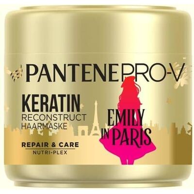 Pantene Pro-V x Emily in Paris Limited Edition Repair & Care Herstellend haarmasker met keratine, 300 ml, helpt droog en beschadigd haar te herstellen Pantene Pro-V x Emily in Paris Limited Edition Repair & Care Herstellend haarmasker met keratine, 300 ml, helpt droog en beschadigd haar te herstellen