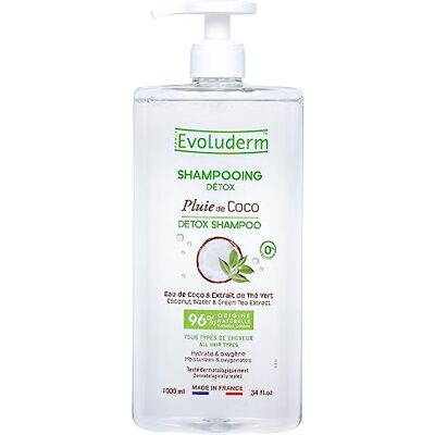 Evoluderm Kokosregen detox shampoo – 1000 ml – 96% ingrediënten van natuurlijke oorsprong Evoluderm Kokosregen detox shampoo – 1000 ml – 96% ingrediënten van natuurlijke oorsprong