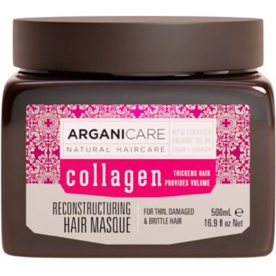 Arganicare Collageen assortiment, herstellend masker, collageen, beschermt het haar tegen de ontberingen van het dagelijks leven, regenererend effect, hoge hydratatie, fijn en volumevrij haar, 400 ml Arganicare Collageen assortiment, herstellend masker, collageen, beschermt het haar tegen de ontberingen van het dagelijks leven, regenererend effect, hoge hydratatie, fijn en volumevrij haar, 400 ml