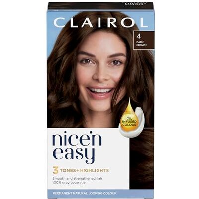 Clairol Nice'n Easy Crème Permanente Haarverf Donkerbruin 4 230 g Clairol Nice'n Easy Crème Permanente Haarverf Donkerbruin 4 230 g
