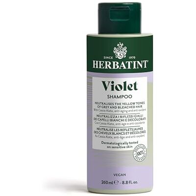Herbatint Violet Antijaune Shampoo – 260 ml shampoo voor wit of gekleurd haar, neutraliseert vergeling, voedt, beschermt en verlicht het haar, veganistisch Herbatint Violet Antijaune Shampoo – 260 ml shampoo voor wit of gekleurd haar, neutraliseert vergeling, voedt, beschermt en verlicht het haar, veganistisch
