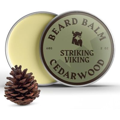 Viking Baardbalsem voor heren, baardconditioner zonder uitspoelen, stylingbalsem met natuurlijke baardboter, arganolie en jojoba-olie (2 oz, cederhoutgeur) Viking Baardbalsem voor heren, baardconditioner zonder uitspoelen, stylingbalsem met natuurlijke baardboter, arganolie en jojoba-olie (2 oz, cederhoutgeur)