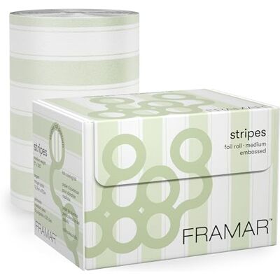 FRAMAR highlightfolie met selderijstreepjes voor kappers – aluminiumfolie voor kappers, set aluminiumfolie voor highlights, haarfolie, highlightfolie, folie voor haarlokken – 97,5 meter. FRAMAR highlightfolie met selderijstreepjes voor kappers – aluminiumfolie voor kappers, set aluminiumfolie voor highlights, haarfolie, highlightfolie, folie voor haarlokken – 97,5 meter.