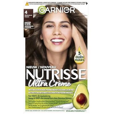 NUTRISSE Garnier Ultra Crème Medium Bruin 4 Permanente Haarkleur NUTRISSE Garnier Ultra Crème Medium Bruin 4 Permanente Haarkleur