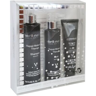 abril et nature Professionele haarverzorgingsset Molecular Therapy Shampoo, masker en serum voor beschadigd, beschadigd of verouderd haar Herstelt en herstelt 550 ml abril et nature Professionele haarverzorgingsset Molecular Therapy Shampoo, masker en serum voor beschadigd, beschadigd of verouderd haar Herstelt en herstelt 550 ml