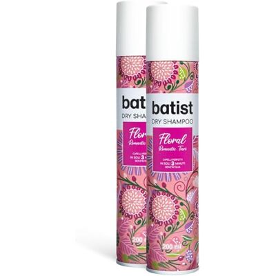 Batist Floral droogshampoo, droogshampoo met tiaré en jasmijngeur, geurende droge shampoo voor kapsels en kapsels, voor alle haartypes, 2 x 200 ml, gemaakt in Batist Floral droogshampoo, droogshampoo met tiaré en jasmijngeur, geurende droge shampoo voor kapsels en kapsels, voor alle haartypes, 2 x 200 ml, gemaakt in