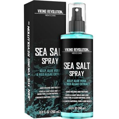 Viking Sea Salt Spray voor heren, zeezoutspray met kelp-extract, aloë vera en rode algen, volume en textuur, strandeffect, 240 ml Viking Sea Salt Spray voor heren, zeezoutspray met kelp-extract, aloë vera en rode algen, volume en textuur, strandeffect, 240 ml