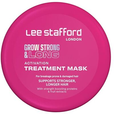 Lee Stafford Haargroeimasker Grow Strong & Long collectie beste voedende behandeling voor beschadigd en droog haar, diepteconditioner met verdikkende eiwitten Lee Stafford Haargroeimasker Grow Strong & Long collectie beste voedende behandeling voor beschadigd en droog haar, diepteconditioner met verdikkende eiwitten