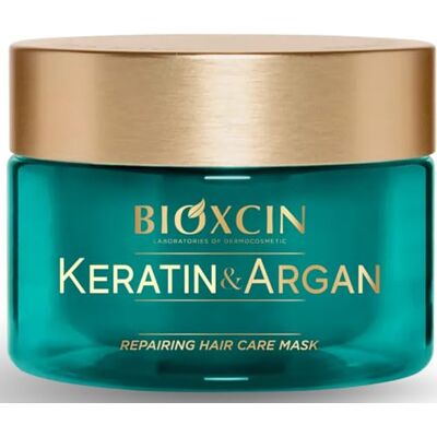 BIOXCIN Haarmasker met keratine en argan, 225 ml, intensieve herstellende verzorging voor droog, beschadigd en beschadigd haar, met keratine, arganolie en biocomplex B11, meer glans en BIOXCIN Haarmasker met keratine en argan, 225 ml, intensieve herstellende verzorging voor droog, beschadigd en beschadigd haar, met keratine, arganolie en biocomplex B11, meer glans en