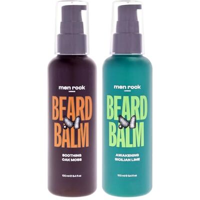 Men Rock Duo baardbalsem verkwikkende en rustgevende baardconditioner en baardverzorging, hydrateert baard en huid, Siciliaanse limoen en eikenmos, 2 x 100 ml Men Rock Duo baardbalsem verkwikkende en rustgevende baardconditioner en baardverzorging, hydrateert baard en huid, Siciliaanse limoen en eikenmos, 2 x 100 ml