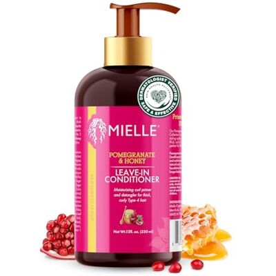 Mielle Organics Mielle Conditioner zonder uitspoelen met granaatappel en honing, hydraterende en ontwarrende primer, herstelt schade en voorkomt kroezen, behandeling van dik en krullend haar type 4, 355 ml (set Mielle Organics Mielle Conditioner zonder uitspoelen met granaatappel en honing, hydraterende en ontwarrende primer, herstelt schade en voorkomt kroezen, behandeling van dik en krullend haar type 4, 355 ml (set