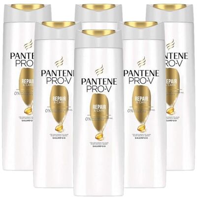 Pantene Pro-V Repair & Care Shampoo voor beschadigd haar, verpakking van 6 stuks (6 x 300 ml), drooghaar, shampoo voor droog haar, glansverzorging, siliconenvrij, beauty Pantene Pro-V Repair & Care Shampoo voor beschadigd haar, verpakking van 6 stuks (6 x 300 ml), drooghaar, shampoo voor droog haar, glansverzorging, siliconenvrij, beauty
