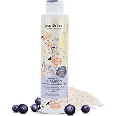 Jean & Len Dreamlocken Rijstwater & Açai Shampoo voor krullend en golvend haar, geeft veerkracht en volume, fruitige bessengeur, haarshampoo zonder parabenen en veganistische siliconen, 300 ml Jean & Len Dreamlocken Rijstwater & Açai Shampoo voor krullend en golvend haar, geeft veerkracht en volume, fruitige bessengeur, haarshampoo zonder parabenen en veganistische siliconen, 300 ml