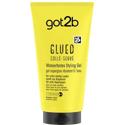 Got2B Schwarzkopf Glued Gel Waterproof, Haargel voor mannen met uitstekende verzegelende en fixerende werking, 150 ml Got2B Schwarzkopf Glued Gel Waterproof, Haargel voor mannen met uitstekende verzegelende en fixerende werking, 150 ml