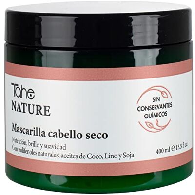 Tahe Nature Masker voor droog haar met natuurlijke polyfenolen, kokosolie, lijnzaad en sojaolie, 400 ml Tahe Nature Masker voor droog haar met natuurlijke polyfenolen, kokosolie, lijnzaad en sojaolie, 400 ml