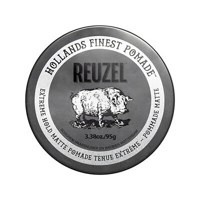 REUZEL Extreme Hold Matte Pomade, matte zalf met sterke fixatie voor mannen, zalf met lage glans 3,38 oz/95 g REUZEL Extreme Hold Matte Pomade, matte zalf met sterke fixatie voor mannen, zalf met lage glans 3,38 oz/95 g