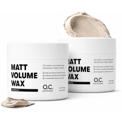 O.C. HAIRCARE Matt Volume Wax Haarwas voor heren, 2 stuks, sterk volume, matte structuur, gezonde glans en sterke grip, zonder lijmen, ideaal voor fijn en fijn haar O.C. HAIRCARE Matt Volume Wax Haarwas voor heren, 2 stuks, sterk volume, matte structuur, gezonde glans en sterke grip, zonder lijmen, ideaal voor fijn en fijn haar