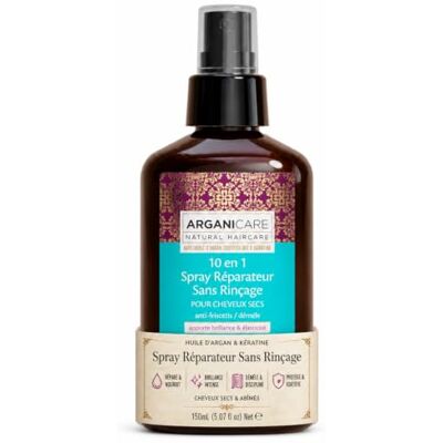 Arganicare Argan-serie 10-in-1 anti-kroes herstellende en ontwarrende spray met biologische arganolie weerbarstig en beschadigd haar elimineert kroezen voorkomt en behandelt gespleten Arganicare Argan-serie 10-in-1 anti-kroes herstellende en ontwarrende spray met biologische arganolie weerbarstig en beschadigd haar elimineert kroezen voorkomt en behandelt gespleten