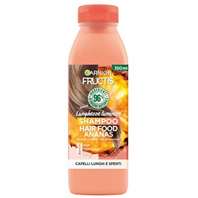 Garnier Fructis Hair Food Ananas shampoo voor glans, lang en dof haar, formule met 96% ingrediënten van natuurlijke oorsprong, 350 ml Garnier Fructis Hair Food Ananas shampoo voor glans, lang en dof haar, formule met 96% ingrediënten van natuurlijke oorsprong, 350 ml