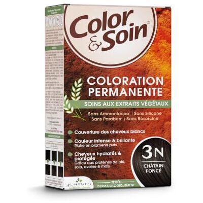 3 Chenes 3 eiken Color & Care 3N donkerbruin – haarkleur zonder ammoniak Permanente haarkleuring zonder ammoniak, volledige dekking van wit haar, omega 9 en plantaardige eiwitten 3 Chenes 3 eiken Color & Care 3N donkerbruin – haarkleur zonder ammoniak Permanente haarkleuring zonder ammoniak, volledige dekking van wit haar, omega 9 en plantaardige eiwitten