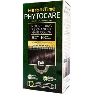 Herbal Time Phytocare Permanente Chocolade 5WN Haarverf, 124,5 ml Zonder ammoniak, PPD en SLS Kleuring verrijkt met natuurlijke oliën Ideaal voor gevoelige hoofdhuid Herbal Time Phytocare Permanente Chocolade 5WN Haarverf, 124,5 ml Zonder ammoniak, PPD en SLS Kleuring verrijkt met natuurlijke oliën Ideaal voor gevoelige hoofdhuid