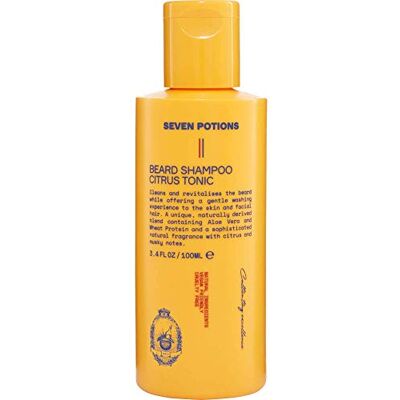 SEVEN POTIONS Baardshampoo voor heren, reinigt en reinigt de baard zacht voor een schone baard zonder jeuk, natuurlijk, veganistisch, zonder dierproeven Citrus Tonic (100 ml SEVEN POTIONS Baardshampoo voor heren, reinigt en reinigt de baard zacht voor een schone baard zonder jeuk, natuurlijk, veganistisch, zonder dierproeven Citrus Tonic (100 ml
