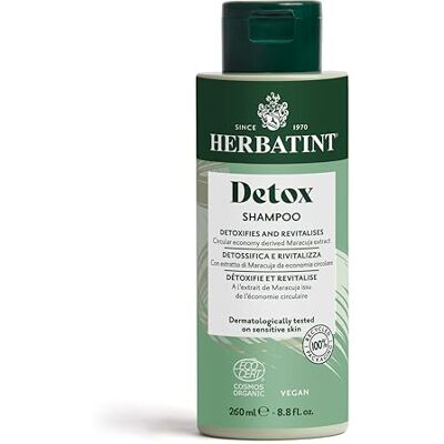 Herbatint Detox Shampoo 260 ml biologische shampoo ontgiftend en regenererend, reinigt en vrij huid en haar van onzuiverheden, gecertificeerd Bio Cosmos Organic, 98% natuurlijke ingrediënten, veganistisch Herbatint Detox Shampoo 260 ml biologische shampoo ontgiftend en regenererend, reinigt en vrij huid en haar van onzuiverheden, gecertificeerd Bio Cosmos Organic, 98% natuurlijke ingrediënten, veganistisch