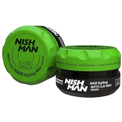 nishman M2 Stylingwas – matte klei wax keratine 150 g – matte afwerking, sterke fixatie, geeft volume en textuur aan het haar nishman M2 Stylingwas – matte klei wax keratine 150 g – matte afwerking, sterke fixatie, geeft volume en textuur aan het haar