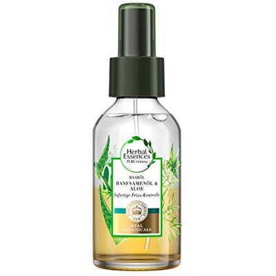 Herbal Essences PURE: Renew haarolie met hennepzaadolie en aloë vera droge haarverzorging, siliconenvrij, aloë vera haar, 100 ml Herbal Essences PURE: Renew haarolie met hennepzaadolie en aloë vera droge haarverzorging, siliconenvrij, aloë vera haar, 100 ml