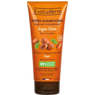 Evoluderm Ontwarrende & voedende conditioner Argan Divin 200 ml 99% natuurlijke oorsprong Veganistisch Gemaakt in Frankrijk Evoluderm Ontwarrende & voedende conditioner Argan Divin 200 ml 99% natuurlijke oorsprong Veganistisch Gemaakt in Frankrijk