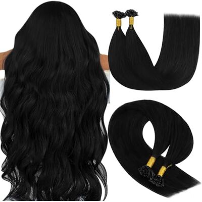 YoungSee Haarextensions, echt haar, bondings, zwart, haarverlenging, echt haar, bondings, zwart, natuurlijke keratine, bonding extensions, echt haar, Remy, U Tip extensions, echt haar, zwart, keratine, 45 cm, 50 g YoungSee Haarextensions, echt haar, bondings, zwart, haarverlenging, echt haar, bondings, zwart, natuurlijke keratine, bonding extensions, echt haar, Remy, U Tip extensions, echt haar, zwart, keratine, 45 cm, 50 g