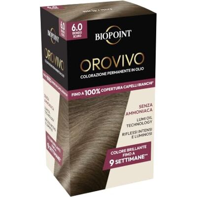 BIOPOINT Orovivo Elisir kleurset, kleurbehandeling zonder ammoniak 6.00 donkerblond BIOPOINT Orovivo Elisir kleurset, kleurbehandeling zonder ammoniak 6.00 donkerblond