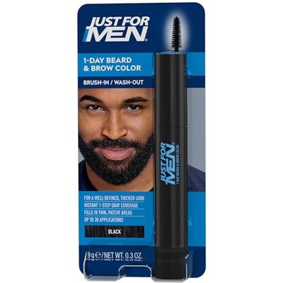Just for men Instant retoucheren voor baard en wenkbrauwen, tijdelijke kleur voor een vollere en gedefinieerde look tot 30 toepassingen, zwart Just for men Instant retoucheren voor baard en wenkbrauwen, tijdelijke kleur voor een vollere en gedefinieerde look tot 30 toepassingen, zwart
