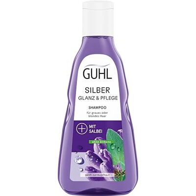 Guhl Silberglanz & verzorgende shampoo, inhoud: 250 ml, anti-vergelingsverzorging voor grijs en blond haar Guhl Silberglanz & verzorgende shampoo, inhoud: 250 ml, anti-vergelingsverzorging voor grijs en blond haar