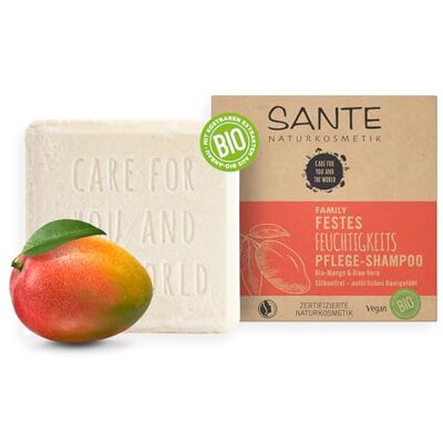 Sante Naturkosmetik Solide shampoo voor droog haar, veganistische formule met biologische aloë vera en mango, vaste hydraterende shampoo, per stuk verpakt (1 x 60 g) Sante Naturkosmetik Solide shampoo voor droog haar, veganistische formule met biologische aloë vera en mango, vaste hydraterende shampoo, per stuk verpakt (1 x 60 g)