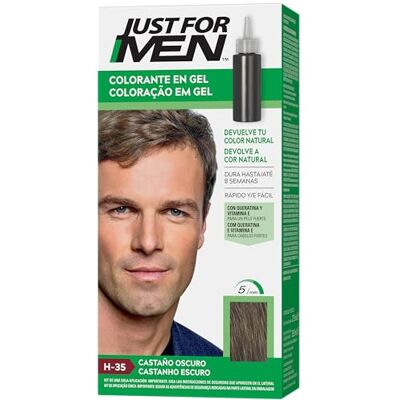 Just for men Gelkleurstof, bruin haar, dekt alleen grijs haar, herstelt de oorspronkelijke kleur voor een natuurlijke uitstraling H35 Just for men Gelkleurstof, bruin haar, dekt alleen grijs haar, herstelt de oorspronkelijke kleur voor een natuurlijke uitstraling H35