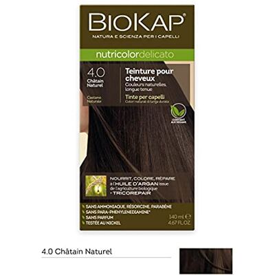 BIOKAP Nutricolor Delicato permanente kleuring 4.0 natuurlijk kastanjebruin BIOKAP Nutricolor Delicato permanente kleuring 4.0 natuurlijk kastanjebruin