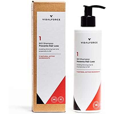 VIDALFORCE Biologische shampoo 1 I voorkomt haaruitval I bestrijdt verfijning van het haar en de neiging om uit te vallen VIDALFORCE Biologische shampoo 1 I voorkomt haaruitval I bestrijdt verfijning van het haar en de neiging om uit te vallen