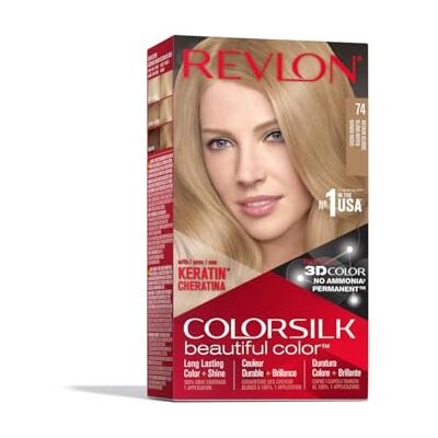 REVLON Colorsilk Beautiful Color Permanente haarkleur met 3D-geltechnologie en keratine, kleuring met 100% dekking van wit haar, 74 middenblond REVLON Colorsilk Beautiful Color Permanente haarkleur met 3D-geltechnologie en keratine, kleuring met 100% dekking van wit haar, 74 middenblond