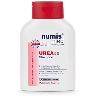 Numis Med Shampoo 5% ureum rustgevende haarshampoo voor de huid Droge jeukende hoofdhuid veganistische haarverzorging zonder siliconen, parabenen en minerale olie Numis Med Shampoo 5% ureum rustgevende haarshampoo voor de huid Droge jeukende hoofdhuid veganistische haarverzorging zonder siliconen, parabenen en minerale olie