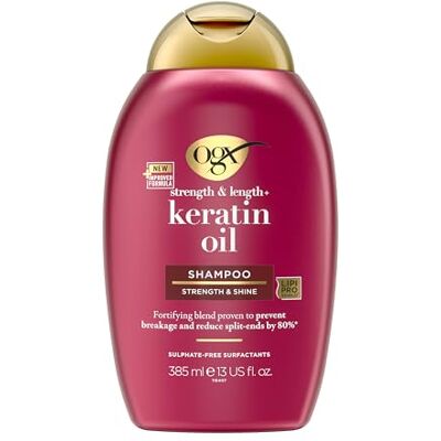 OGX Keratine-olie shampoo (385 ml) – anti-breuk shampoo – voorkomt haarbreuk en vermindert gespleten punten tot 80% – haarverzorgingsshampoo met keratine-olie OGX Keratine-olie shampoo (385 ml) – anti-breuk shampoo – voorkomt haarbreuk en vermindert gespleten punten tot 80% – haarverzorgingsshampoo met keratine-olie