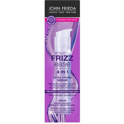 John Frieda Extra sterk serum 4-in-1 volume 50 ml haartype: dik, weerbarstig uit de serie Frizz Ease temt kroezen en beschermt tegen hitte en vocht John Frieda Extra sterk serum 4-in-1 volume 50 ml haartype: dik, weerbarstig uit de serie Frizz Ease temt kroezen en beschermt tegen hitte en vocht
