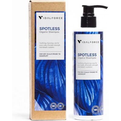 VIDALFORCE SPOTLESS Shampoo tegen seborrheic dermatitis en roos, biologische shampoo voor gevoelige hoofdhuid, shampoo voor gevoelige hoofdhuid, biologische shampoo VIDALFORCE SPOTLESS Shampoo tegen seborrheic dermatitis en roos, biologische shampoo voor gevoelige hoofdhuid, shampoo voor gevoelige hoofdhuid, biologische shampoo