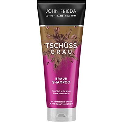 John Frieda Braun Shampoo Tschüss Grijs Maskeert geleidelijk de Eerste Grijze Haren Met koffiebonenextract 250 ml John Frieda Braun Shampoo Tschüss Grijs Maskeert geleidelijk de Eerste Grijze Haren Met koffiebonenextract 250 ml