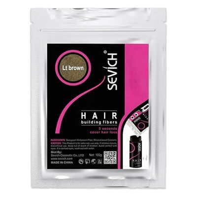 SEVICH 100 g verspreid haar voor haaruitval of haarverdichting, voor dames en heren, lichtbruin SEVICH 100 g verspreid haar voor haaruitval of haarverdichting, voor dames en heren, lichtbruin