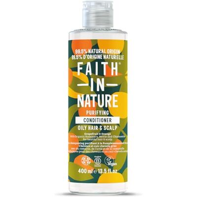 FAITH IN NATURE natuurlijke conditioner met grapefruit en sinaasappel, reiniger voor vet haar en vette hoofdhuid, veganistisch en dierproefvrij, SLS, siliconen of parabenen FAITH IN NATURE natuurlijke conditioner met grapefruit en sinaasappel, reiniger voor vet haar en vette hoofdhuid, veganistisch en dierproefvrij, SLS, siliconen of parabenen