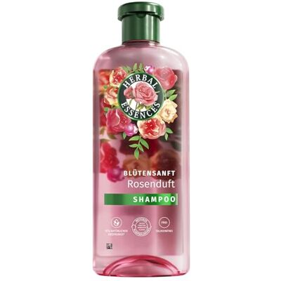 Herbal Essences Milde rozengeur shampoo 350 ml. Dof haar met zijdeachtig, glanzend haar, rozenessentie, ingrediënten van natuurlijke oorsprong, veganistisch, siliconenvrij Herbal Essences Milde rozengeur shampoo 350 ml. Dof haar met zijdeachtig, glanzend haar, rozenessentie, ingrediënten van natuurlijke oorsprong, veganistisch, siliconenvrij