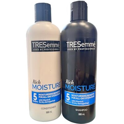 TRESemme Duo Luxe hydraterende shampoo en conditioner voor droog of dof haar, 500 ml, hydraterend en voedend TRESemme Duo Luxe hydraterende shampoo en conditioner voor droog of dof haar, 500 ml, hydraterend en voedend