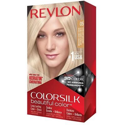 REVLON Colorsilk Beautiful Color Permanente haarkleur met 3D-geltechnologie en keratine, kleuring met 100% dekking van wit haar, 05 ultraclair asblond REVLON Colorsilk Beautiful Color Permanente haarkleur met 3D-geltechnologie en keratine, kleuring met 100% dekking van wit haar, 05 ultraclair asblond